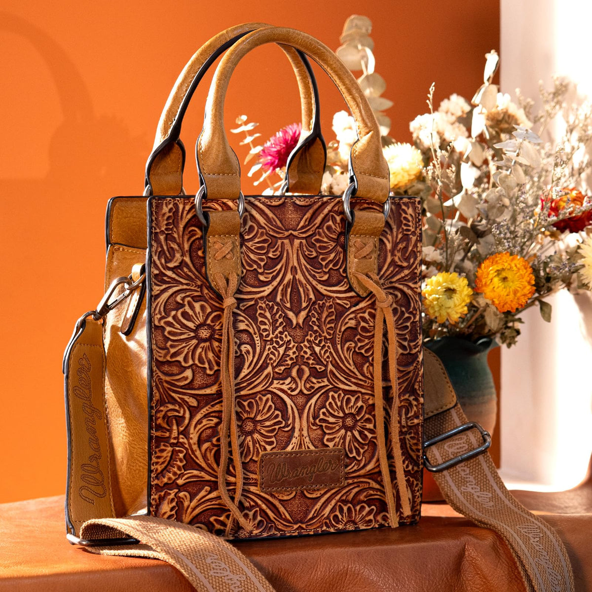 Embossed Fringe Crossbody Purse K441584