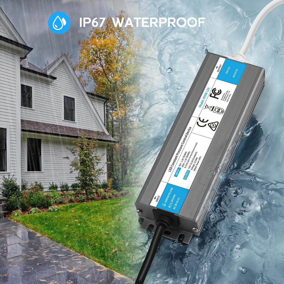 200 Watts Waterproof IP67 LED Driver 85V-265V AC to 12V DC Converter Y701784