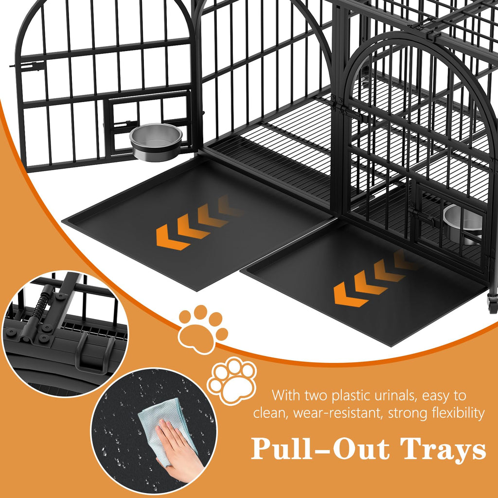 42" Heavy Duty Metal Dog Crate with Divider Q500915