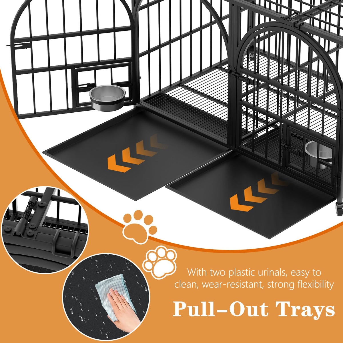 42" Heavy Duty Metal Dog Crate with Divider Q500915
