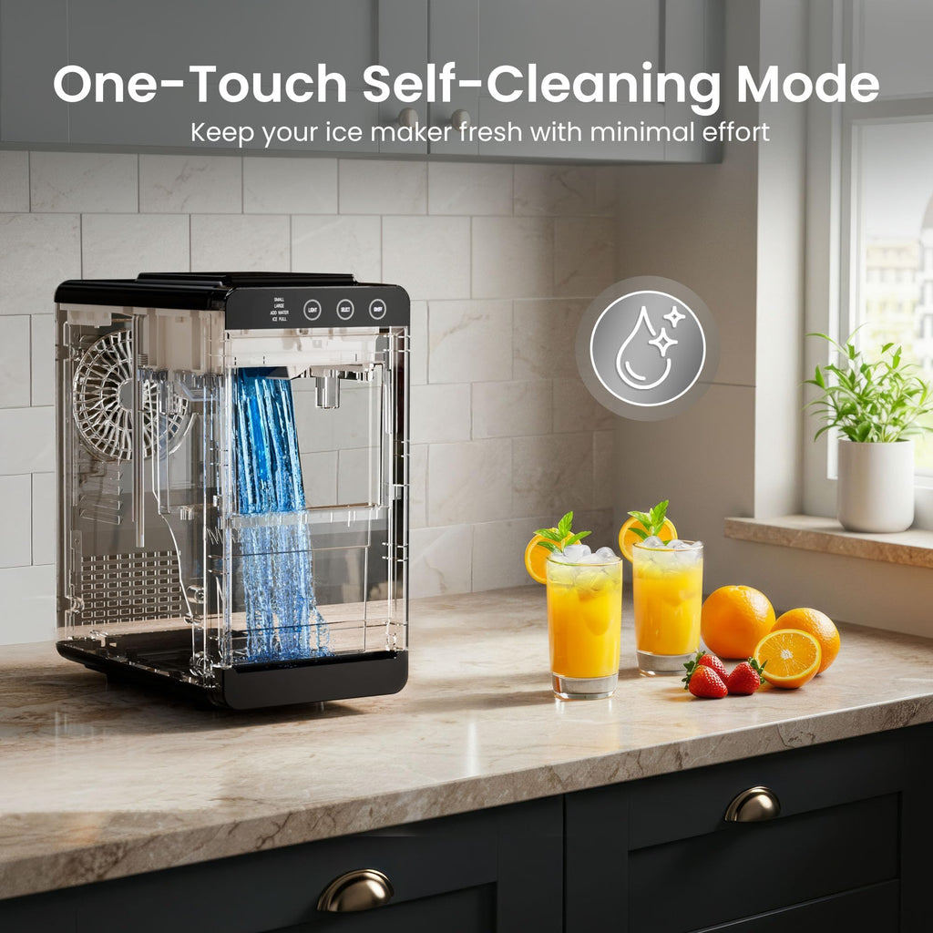 Portable Countertop Ice Maker, 26 lbs/24H, Self-Cleaning, Black M433079