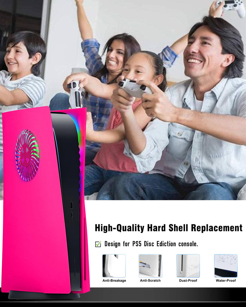 Nova Pink Vented Faceplate for PS5 Disc Edition E506