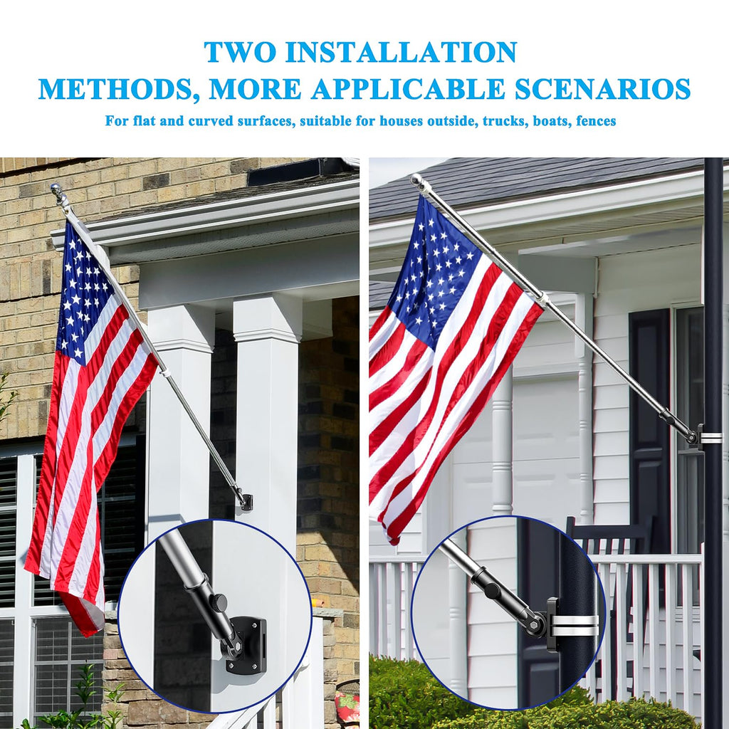 Adjustable Heavy Duty Aluminum Flag Pole Holder W760