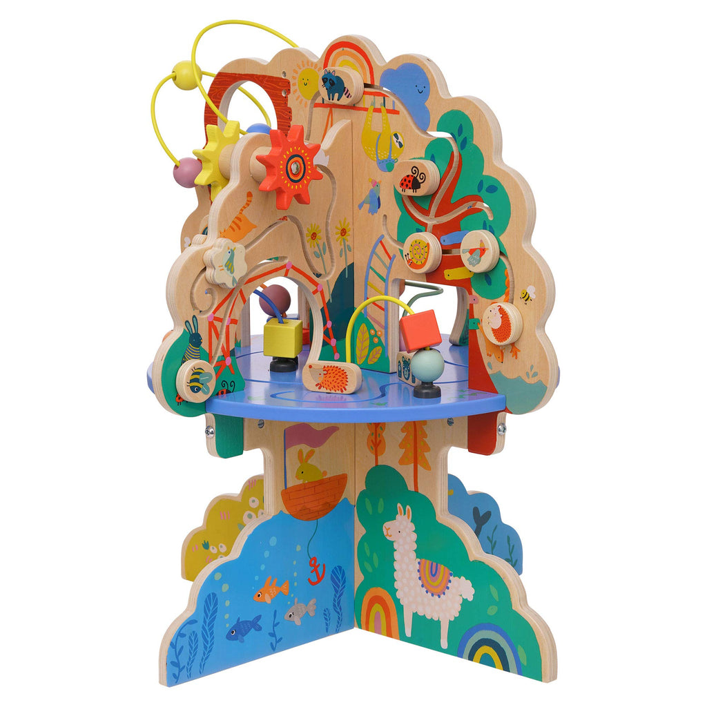 Wooden Toddler Activity Center with Bead Runs L105