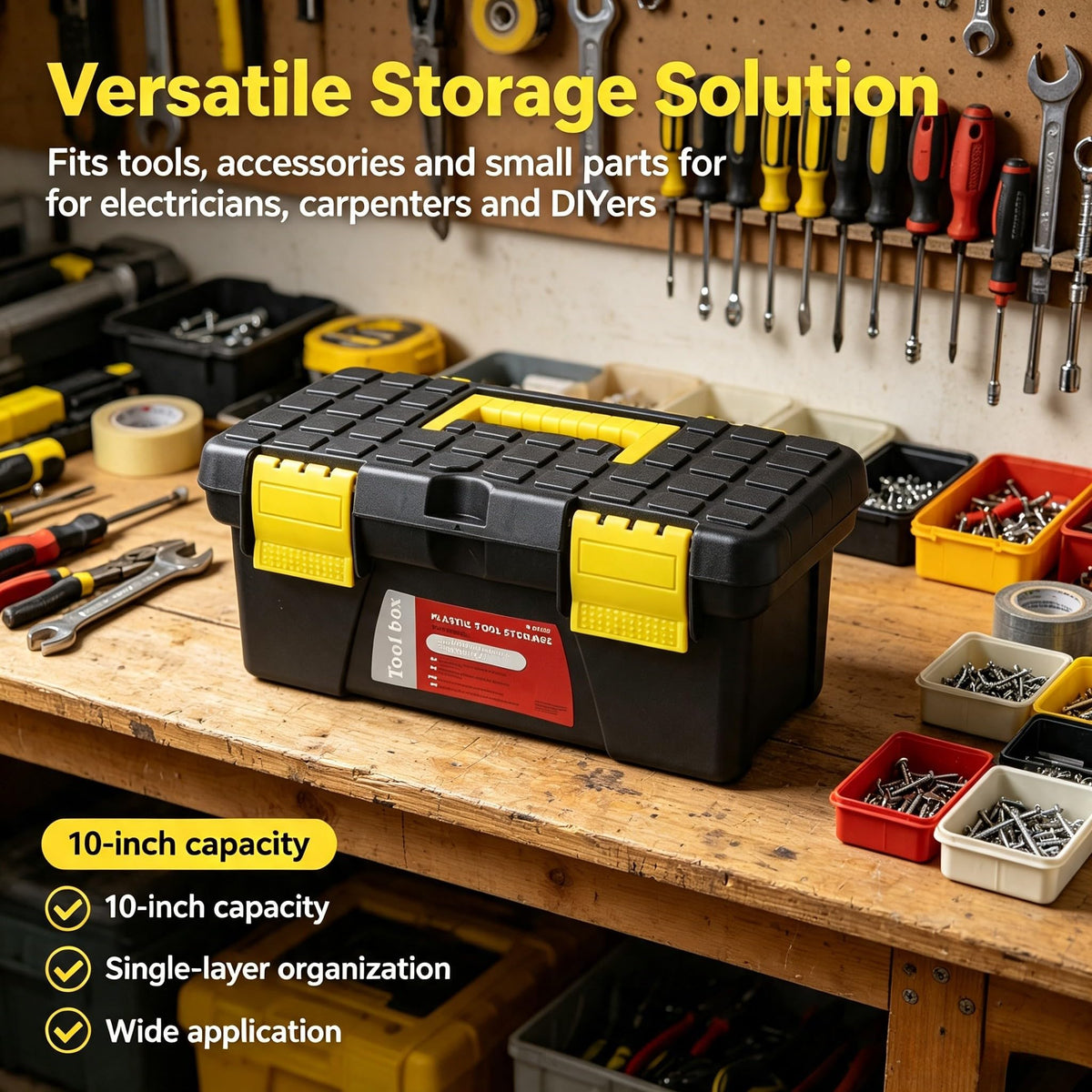 10 Inch Plastic Storage Tool Box E4499