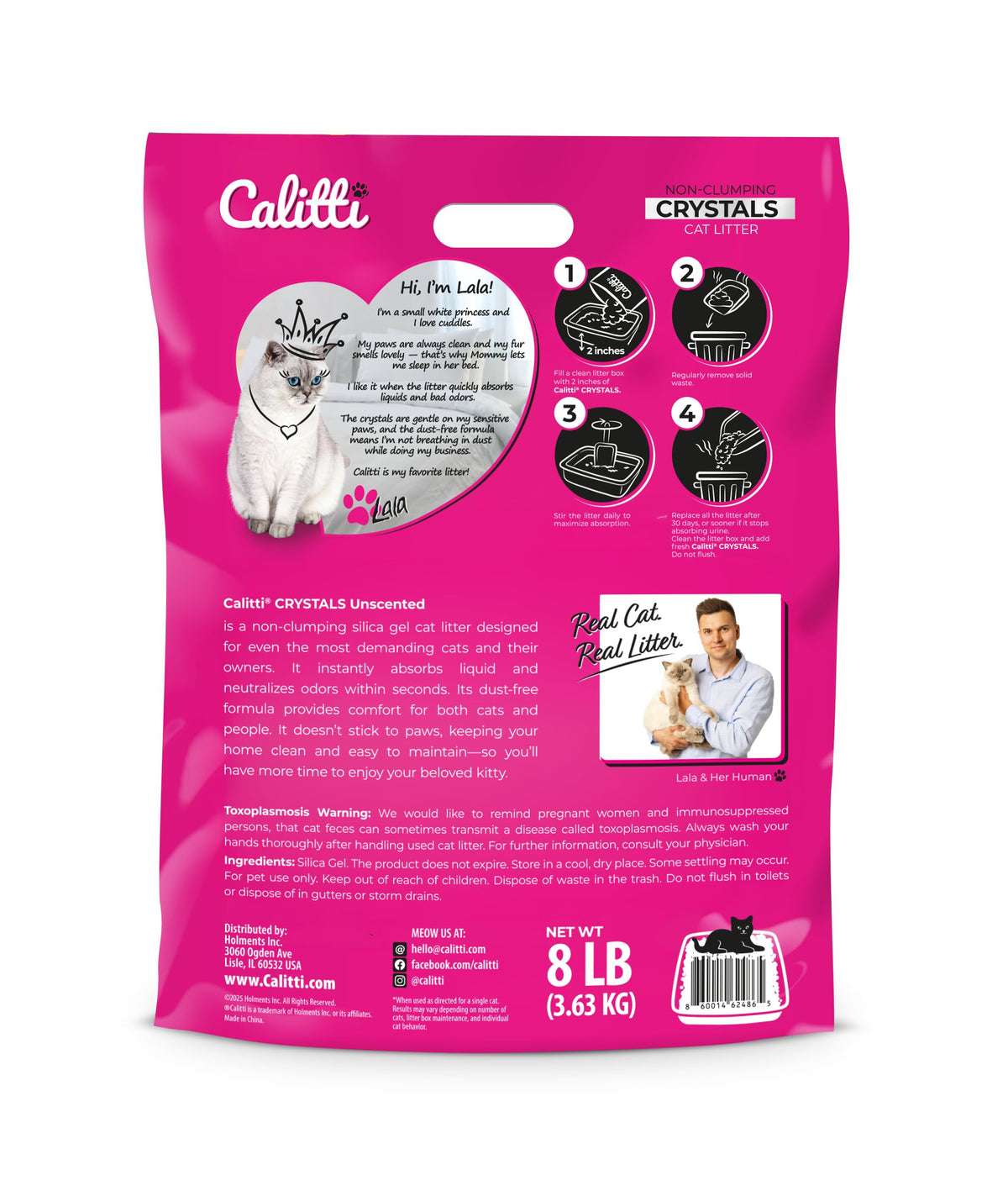 Unscented Dust Free Silica Gel Cat Litter 8 lb Bag N6692