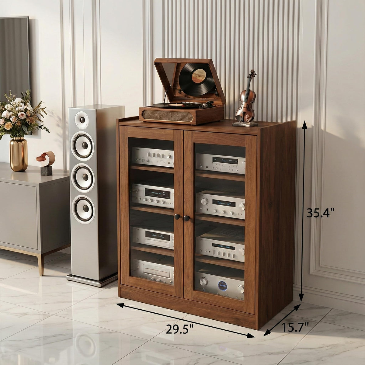 Audio Stereo Cabinet with Glass Doors Z21909