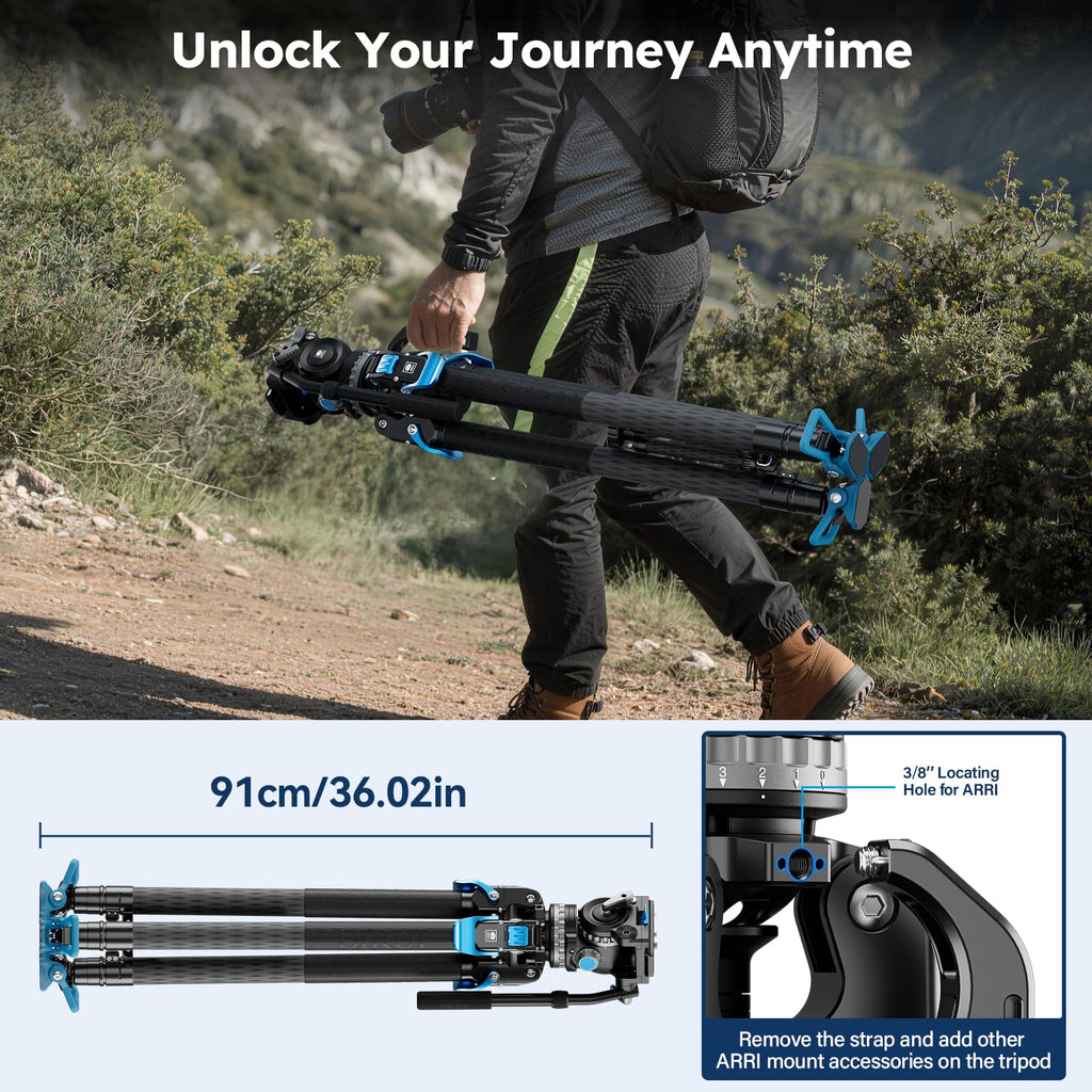 Carbon Fiber Video Tripod with Fluid Head P914048