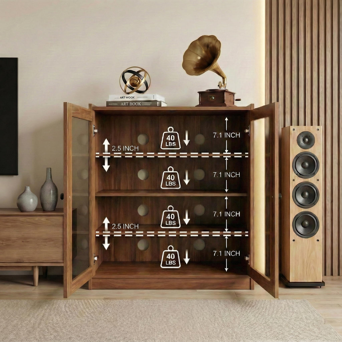 Audio Stereo Cabinet with Glass Doors Z21909