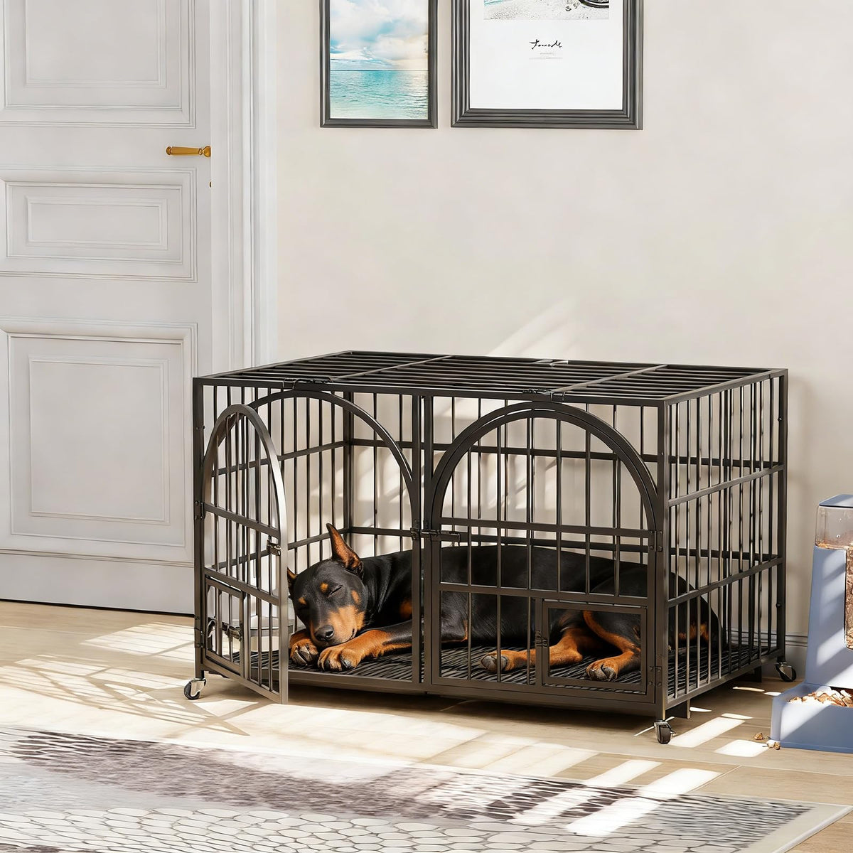 42" Heavy Duty Metal Dog Crate with Divider Q500915