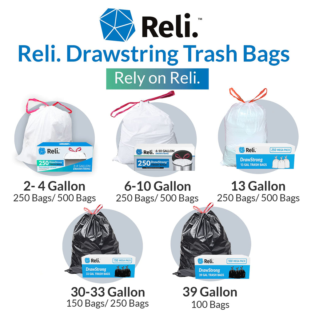 6-10 Gallon Drawstring Trash Bags 500 Count G668