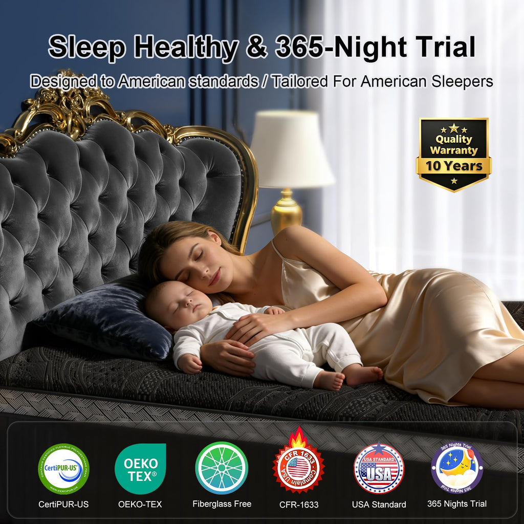 16 Inch Queen Size Hybrid Mattress in a Box O1341