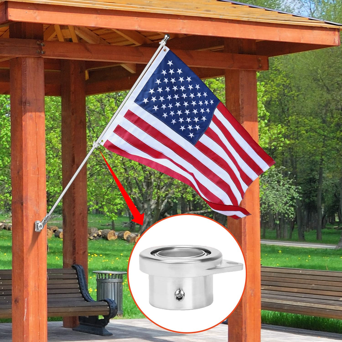 6 FT Stainless Steel Flag Pole Q46873