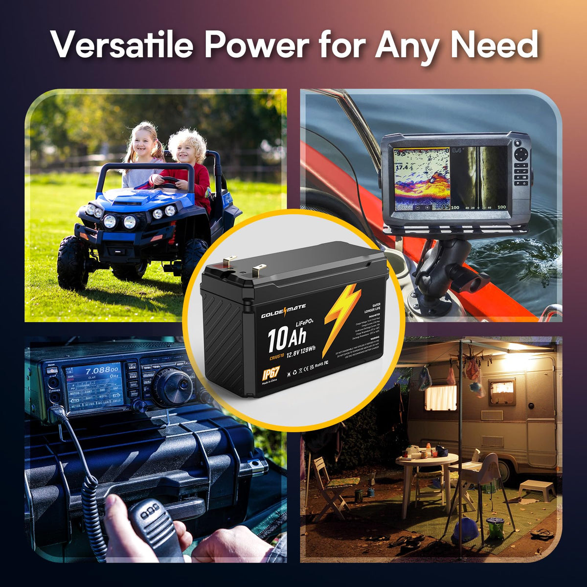 12V 10Ah Lithium LiFePO4 Battery 2 Packs C82140