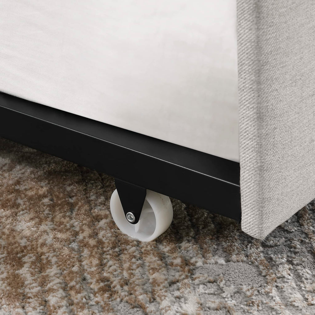 Upholstered Button Tufted Twin Size Daybed with Trundle B866