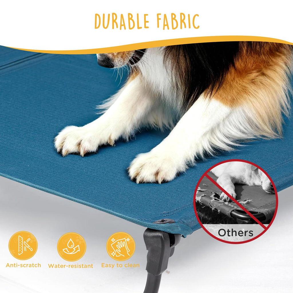 Large Elevated Dog Cot with Non-Slip Feet, Dark Blue R322