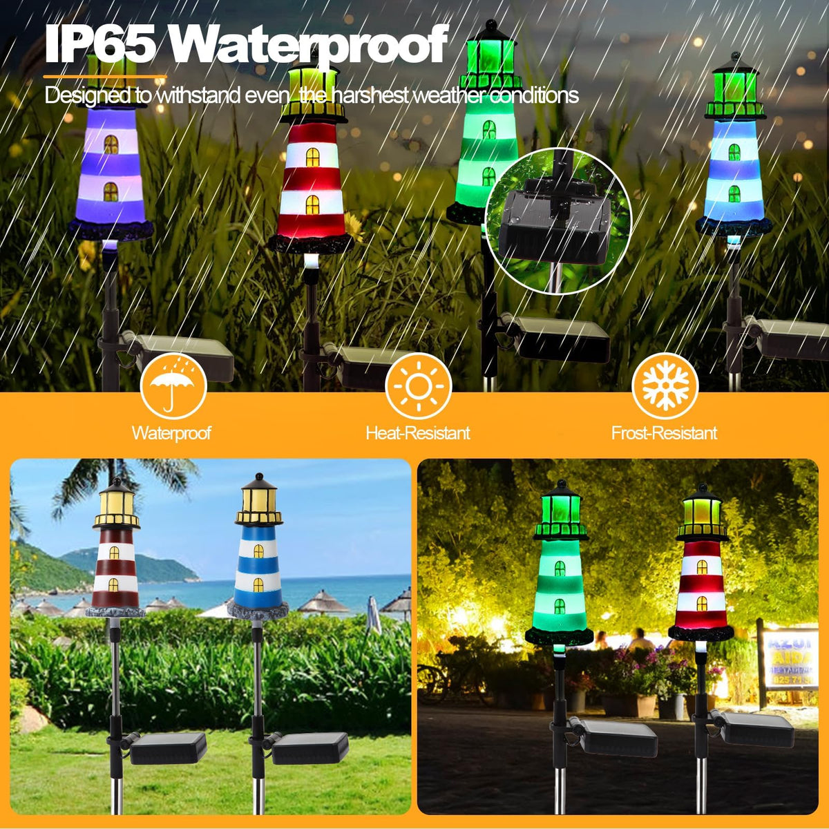 2 Pack IP65 Waterproof Solar Stake Lights J275167