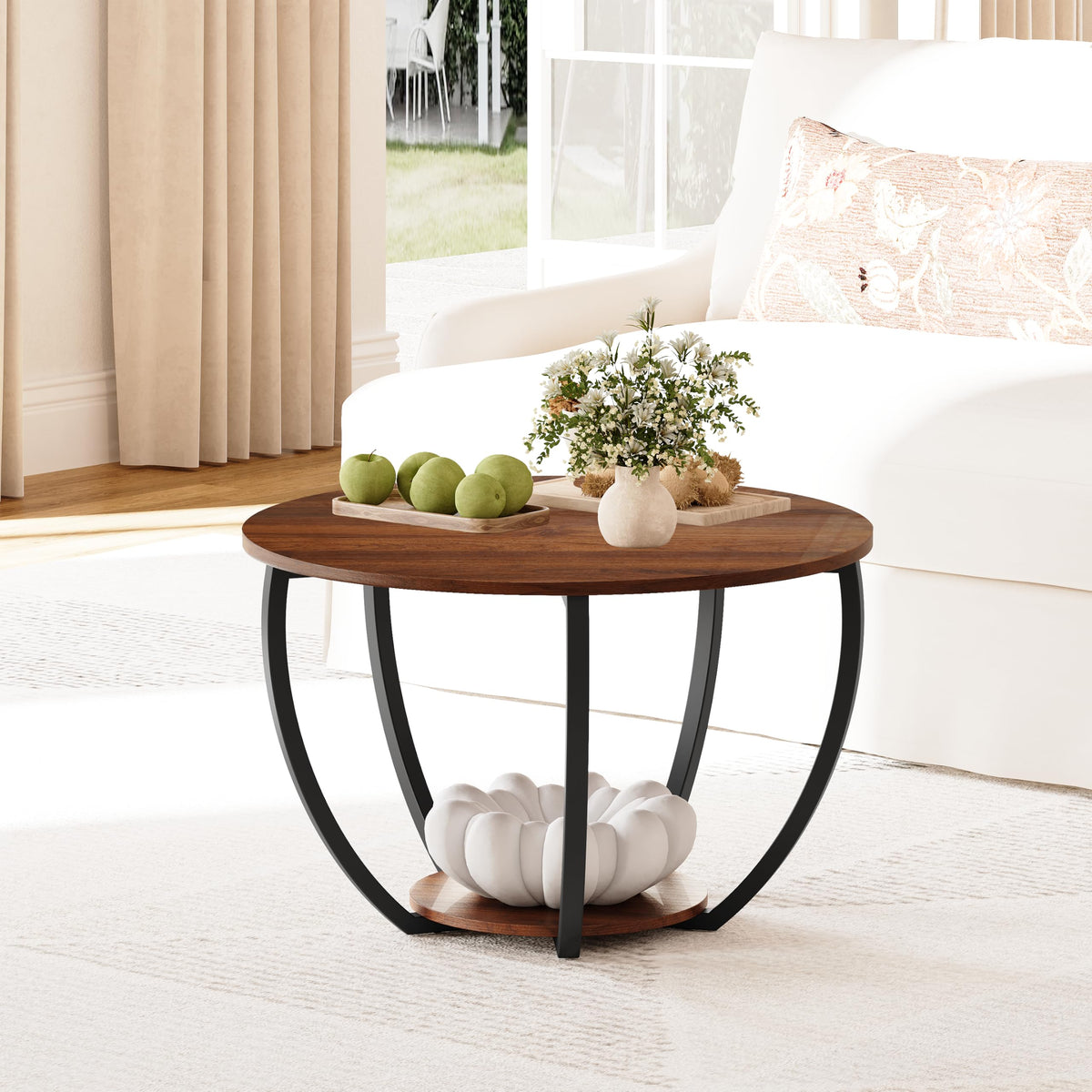 Round Coffee Table with Storage G890