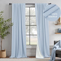 Light Blue Linen 108 Inch 2 Panel Curtain Set F103537