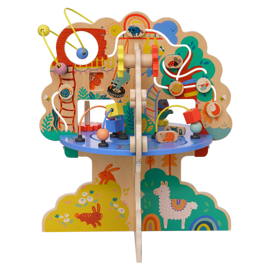 Wooden Toddler Activity Center with Bead Runs L105