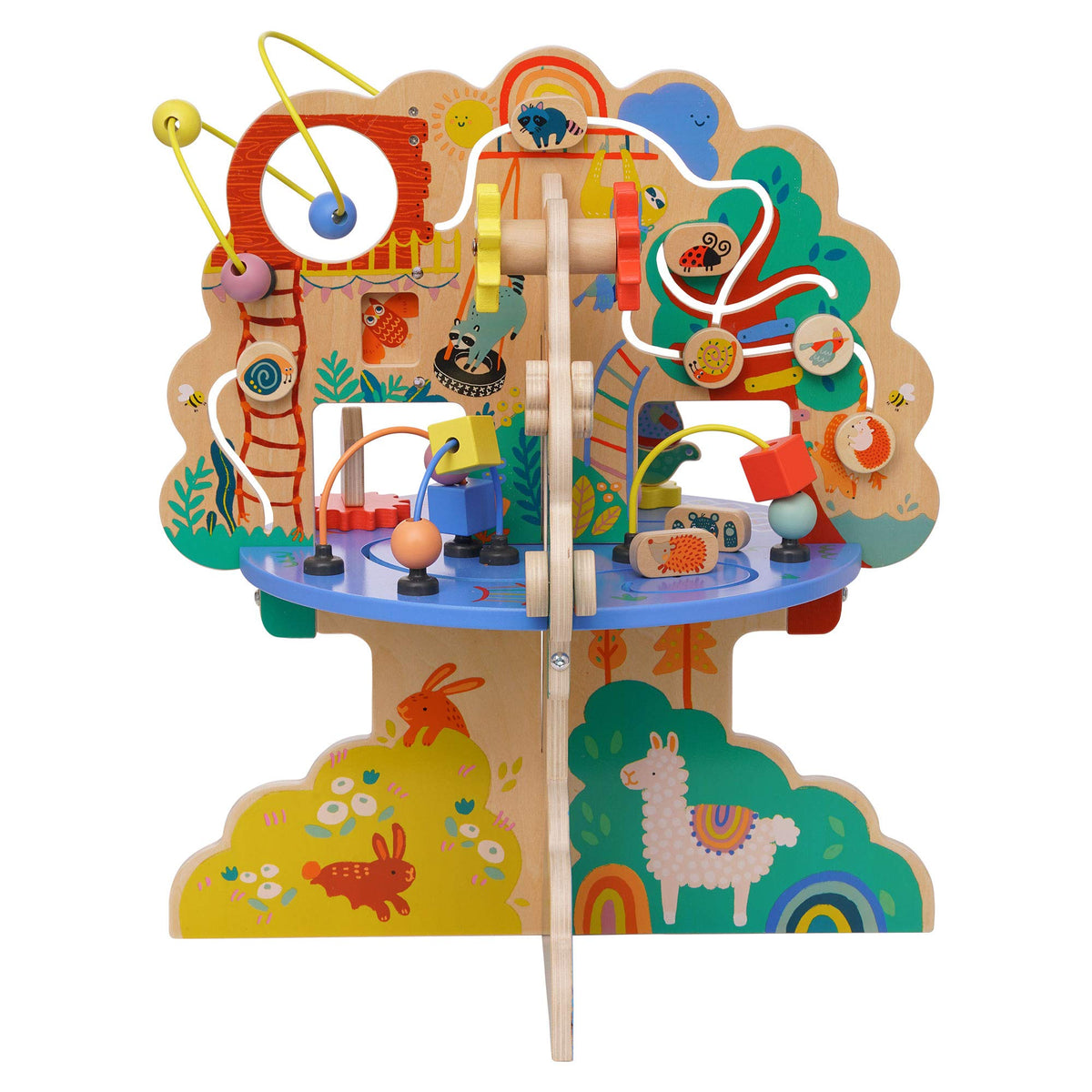 Wooden Toddler Activity Center with Bead Runs L105