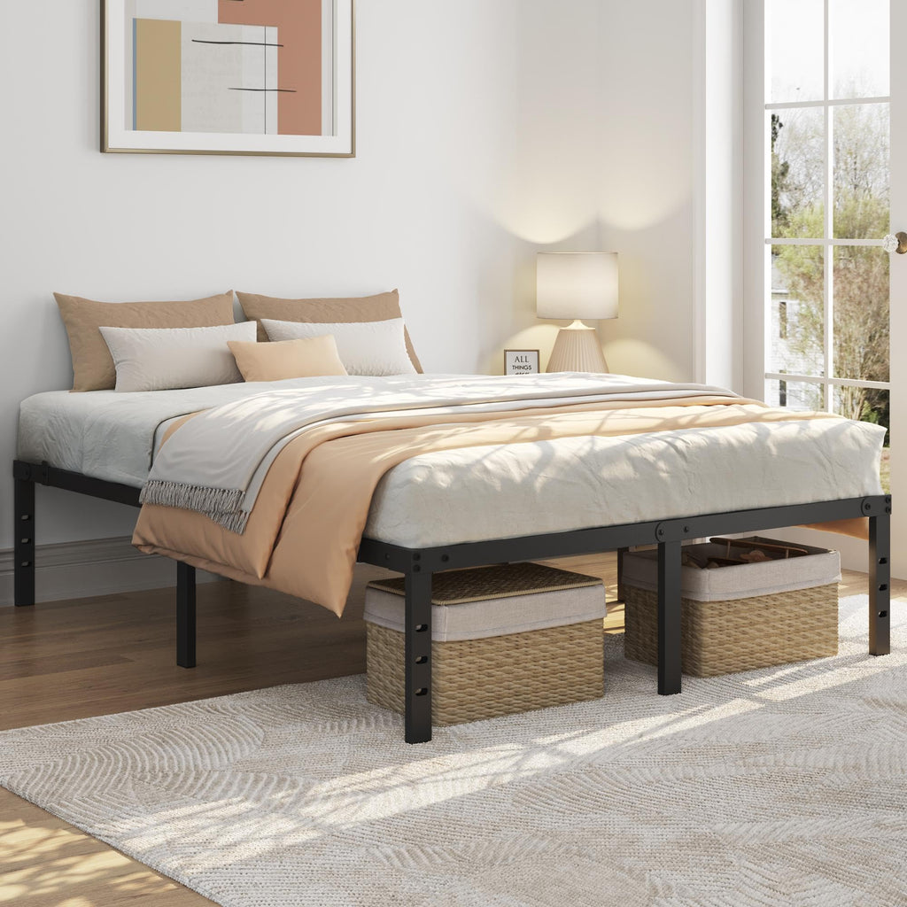 14 Inch Queen Size Black Metal Platform Bed Frame M32354