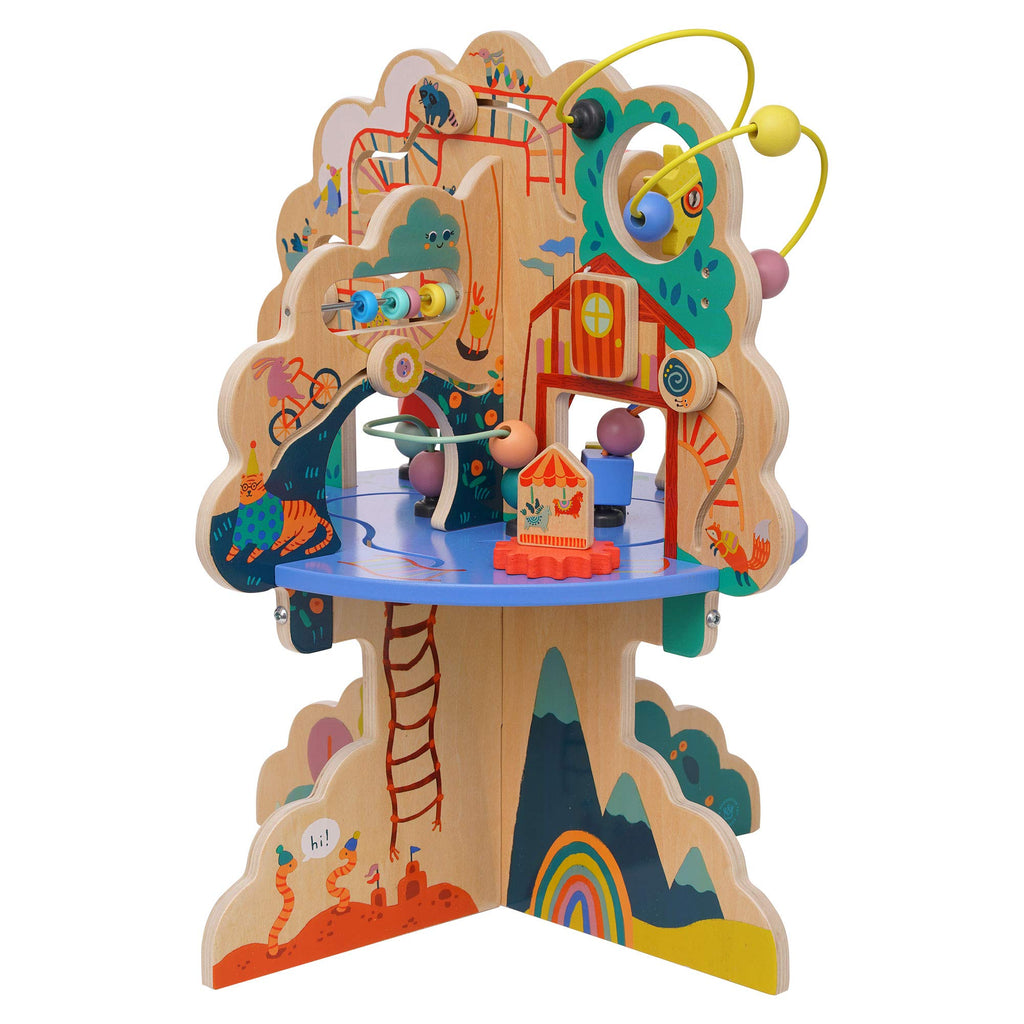 Wooden Toddler Activity Center with Bead Runs L105