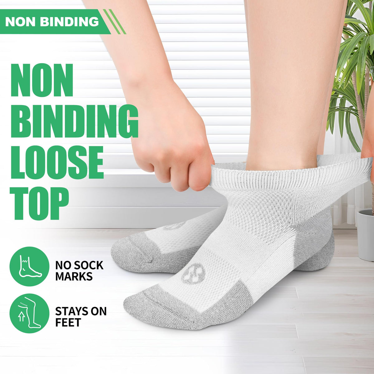 Low Cut Diabetic Socks 6 Pairs X6469