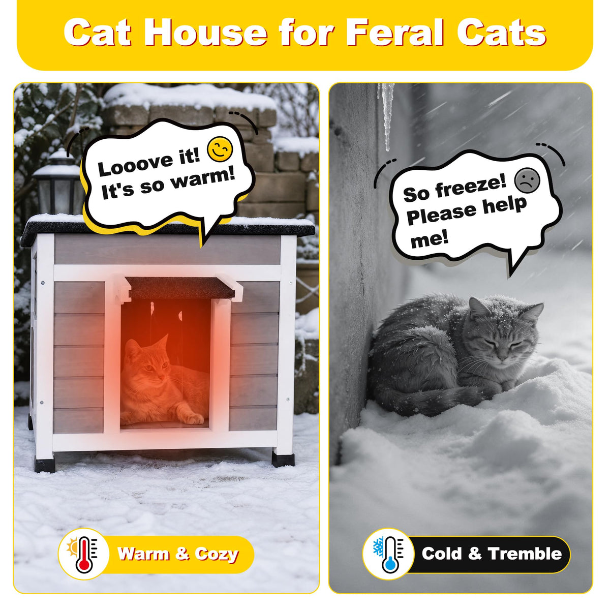 Insulated Outdoor Cat House J98795