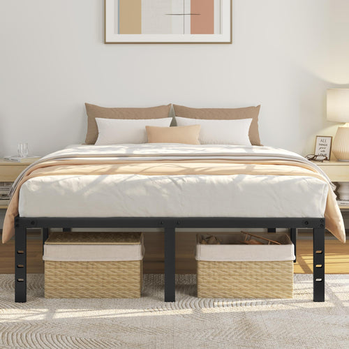 14 Inch Queen Size Black Metal Platform Bed Frame M32354