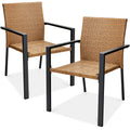 Set of 2 Stackable Outdoor Wicker Dining Chairs P80764