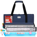 White 166 Tiles Mahjong Set with Blue Carrying Bag V90094