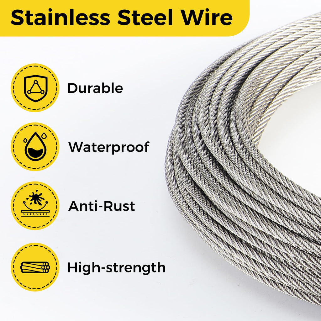 1/8 Inch 120FT Stainless Steel Wire Rope I931939