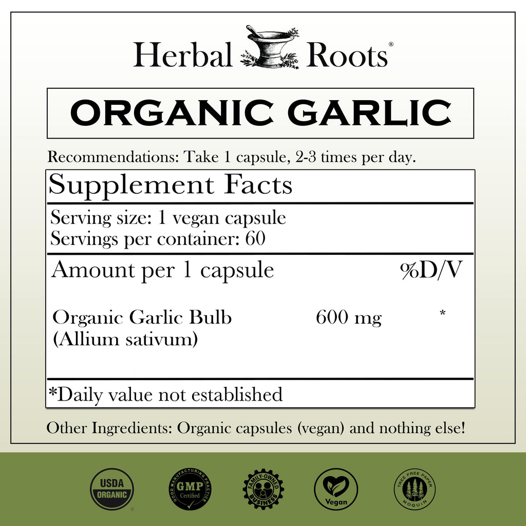 Organic Whole Bulb Garlic 60 Vegan Capsules X75399