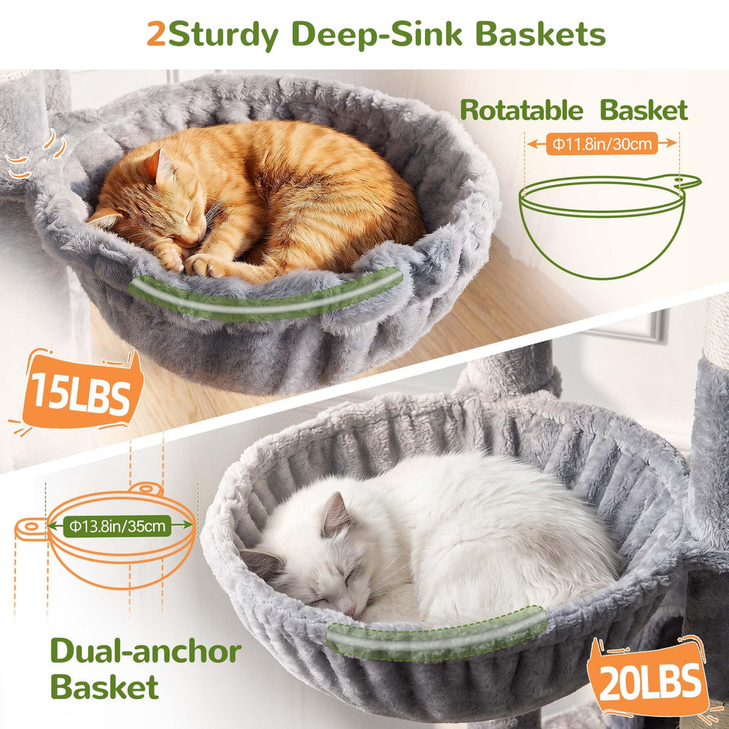 70 inch Light Grey Cat Tree Condos G76876