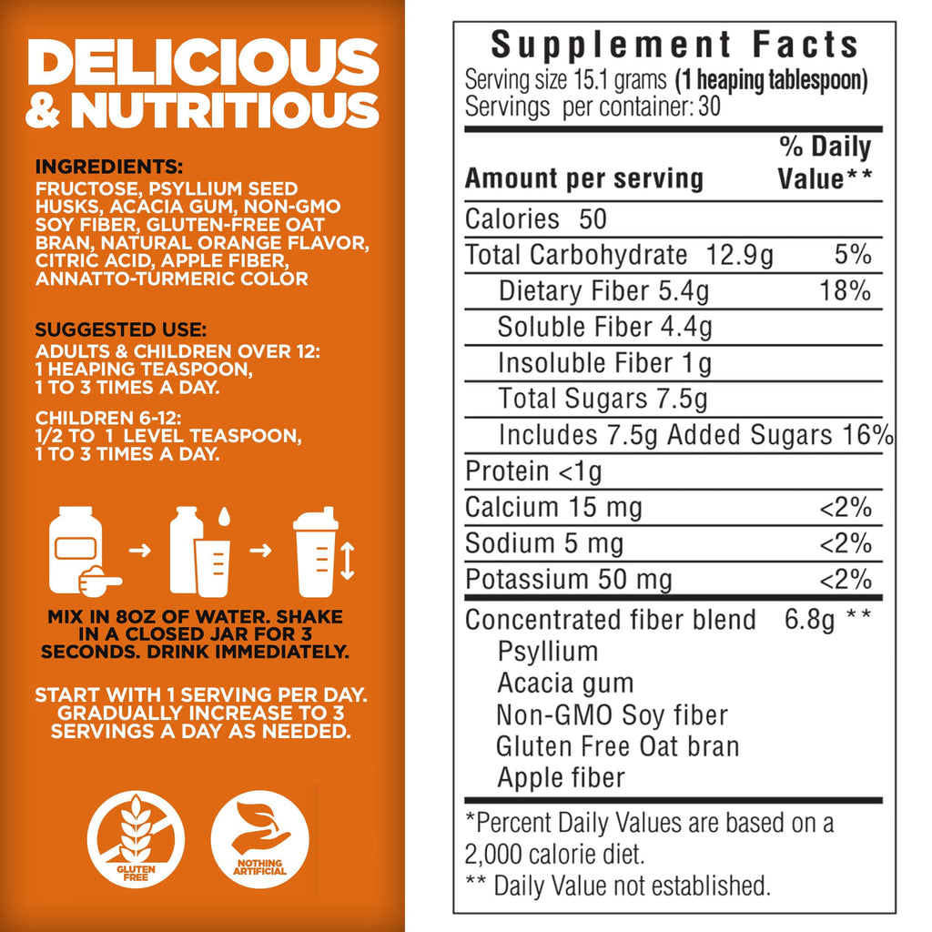 Orange Daily Fiber Formula 1 pound Gluten Free Y71133