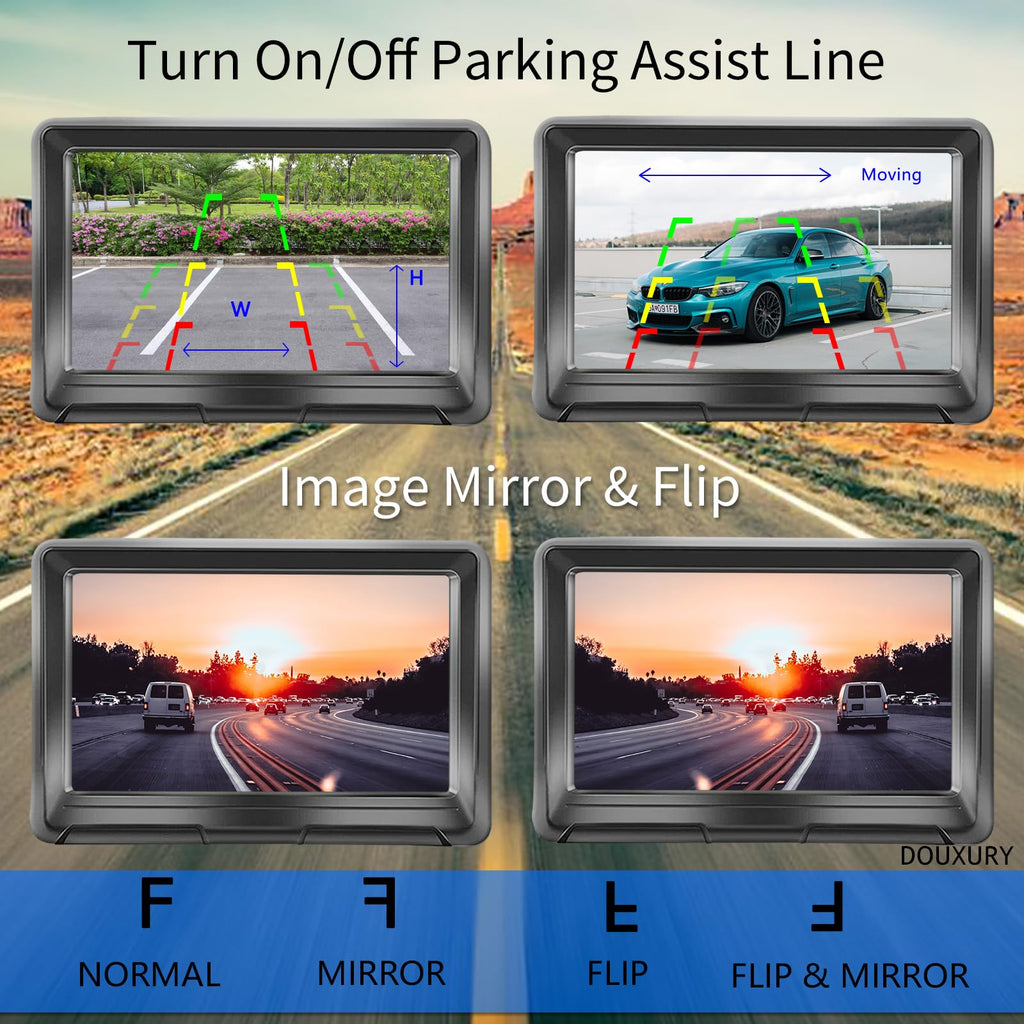 Solar Magnetic Wireless Backup Camera with 5" 1080P Monitor C177713