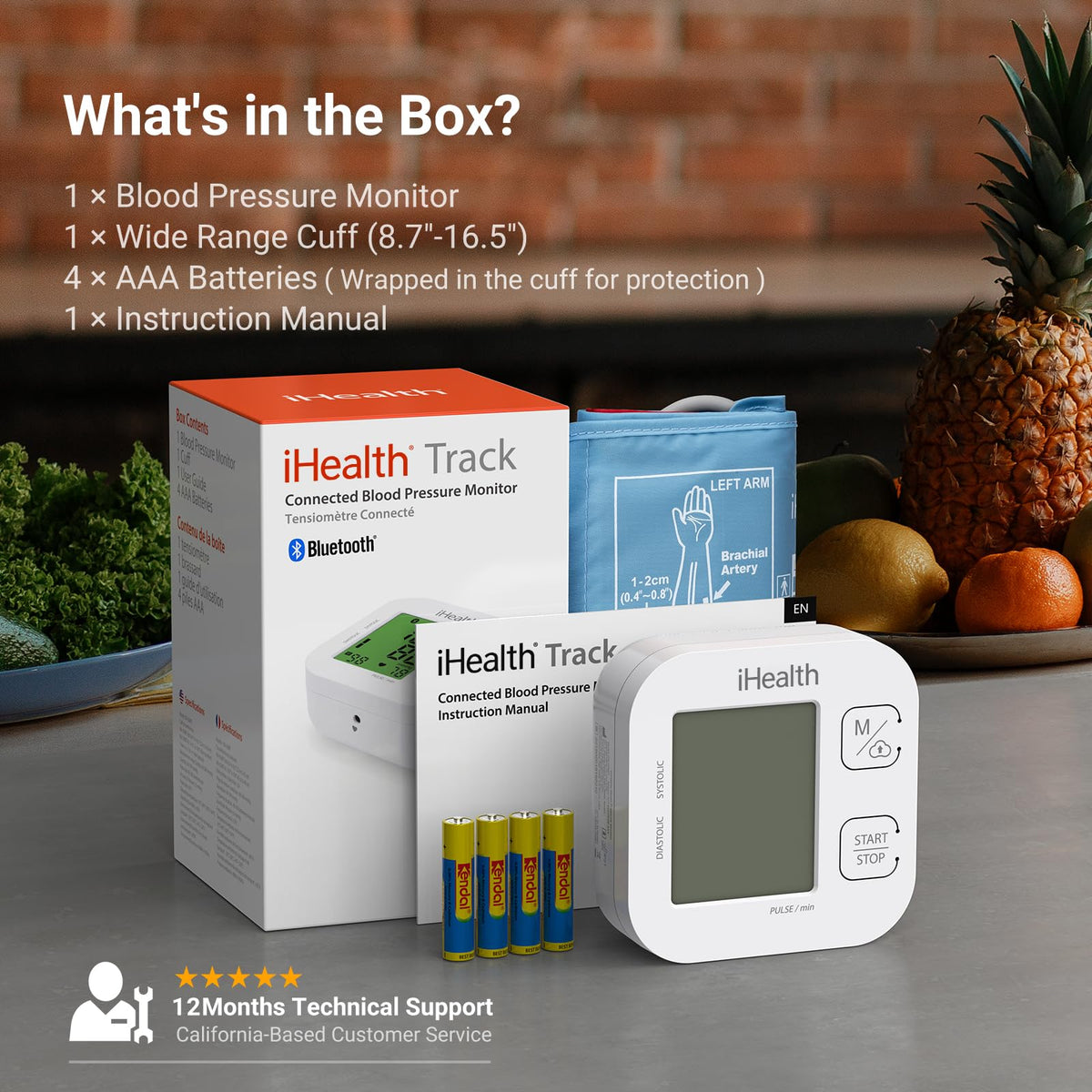 Upper Arm Blood Pressure Monitor with Wide-Range Cuff V2281
