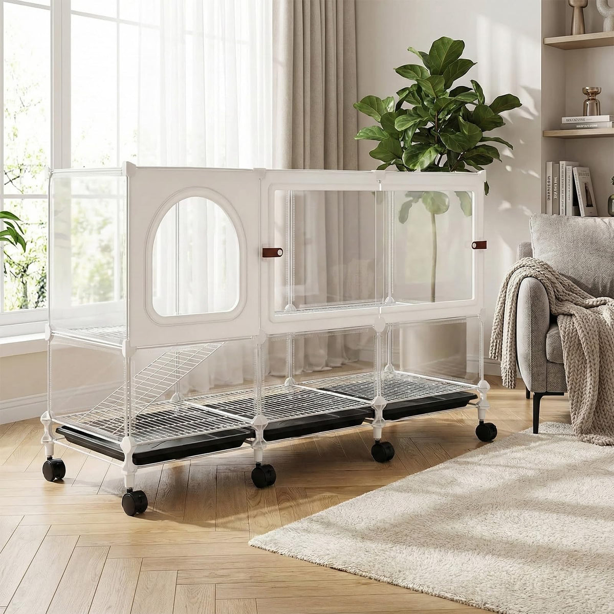2-Tier Pet House Cage with Pull Out Tray H92407