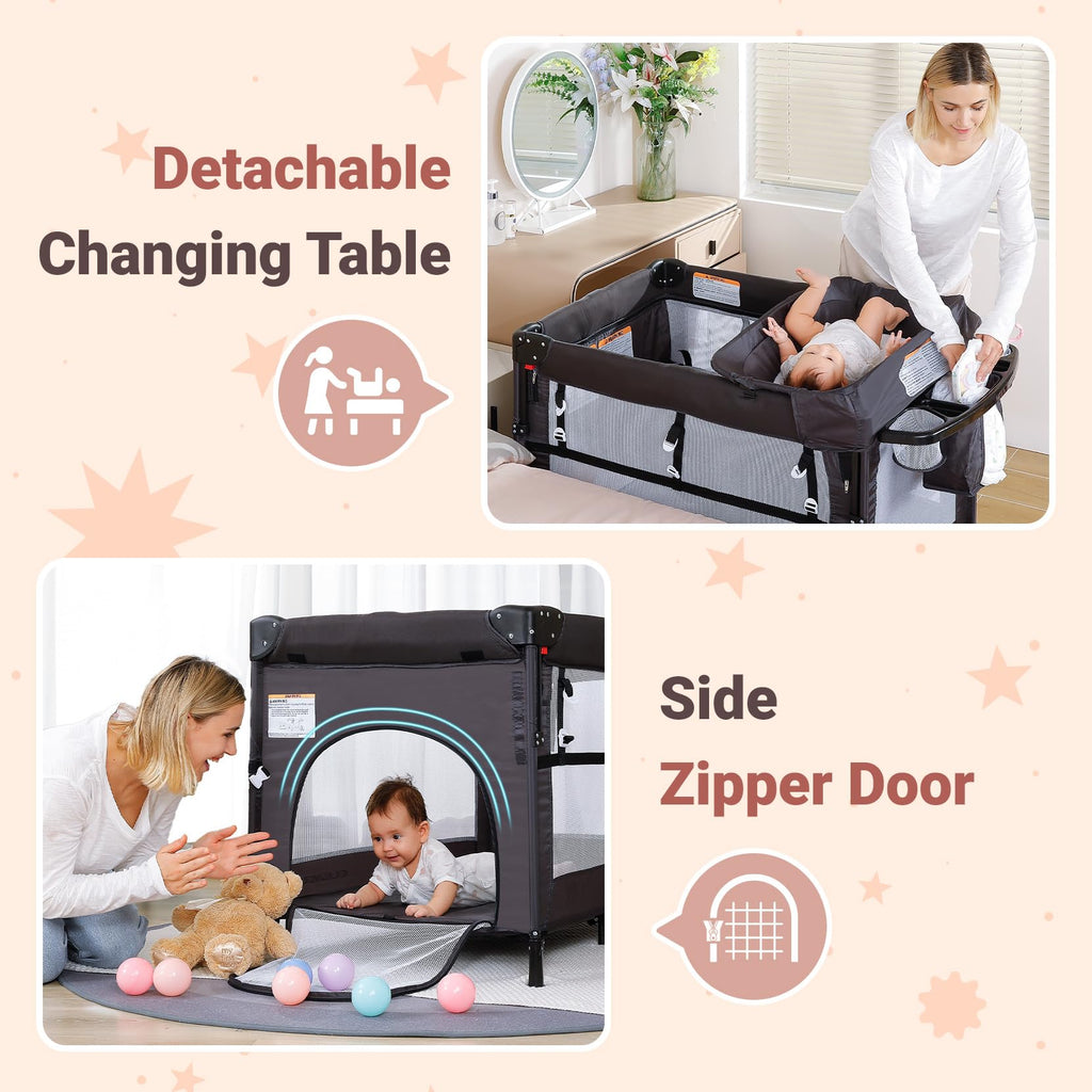 5 in 1 Adjustable Foldable Playard with Changing Table B351