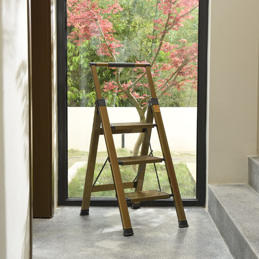 3 Step Aluminum Step Stool with Retractable Handrail R259862