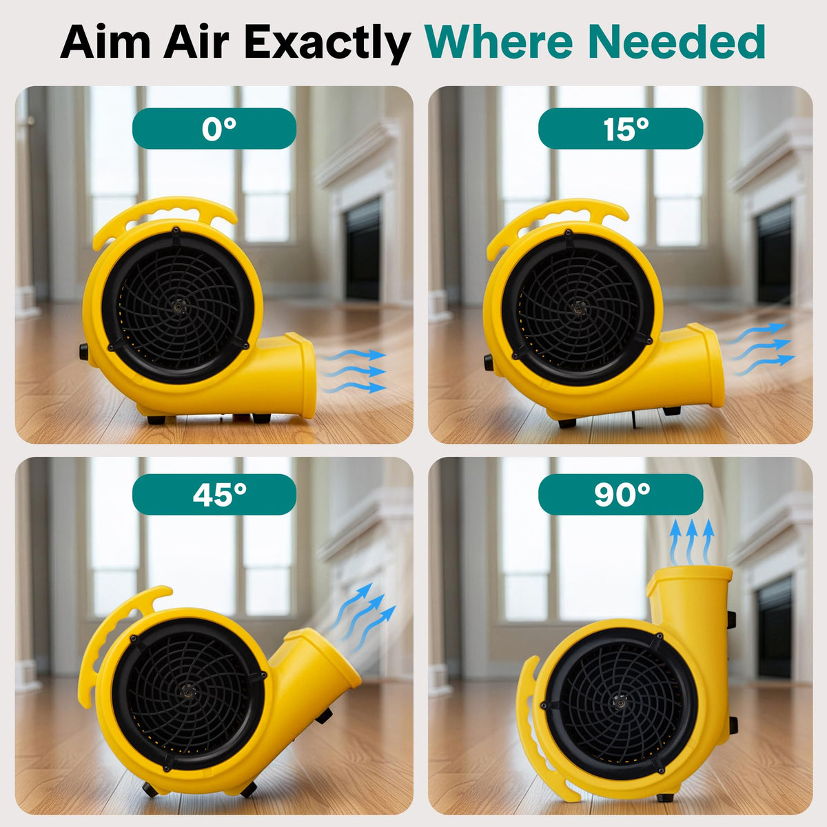 2500 CFM 3-Speed Portable Air Mover Blower Fan D2786