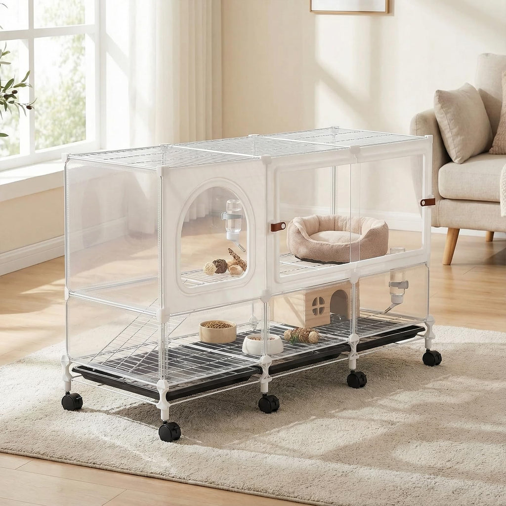 2-Tier Pet House Cage with Pull Out Tray H92407