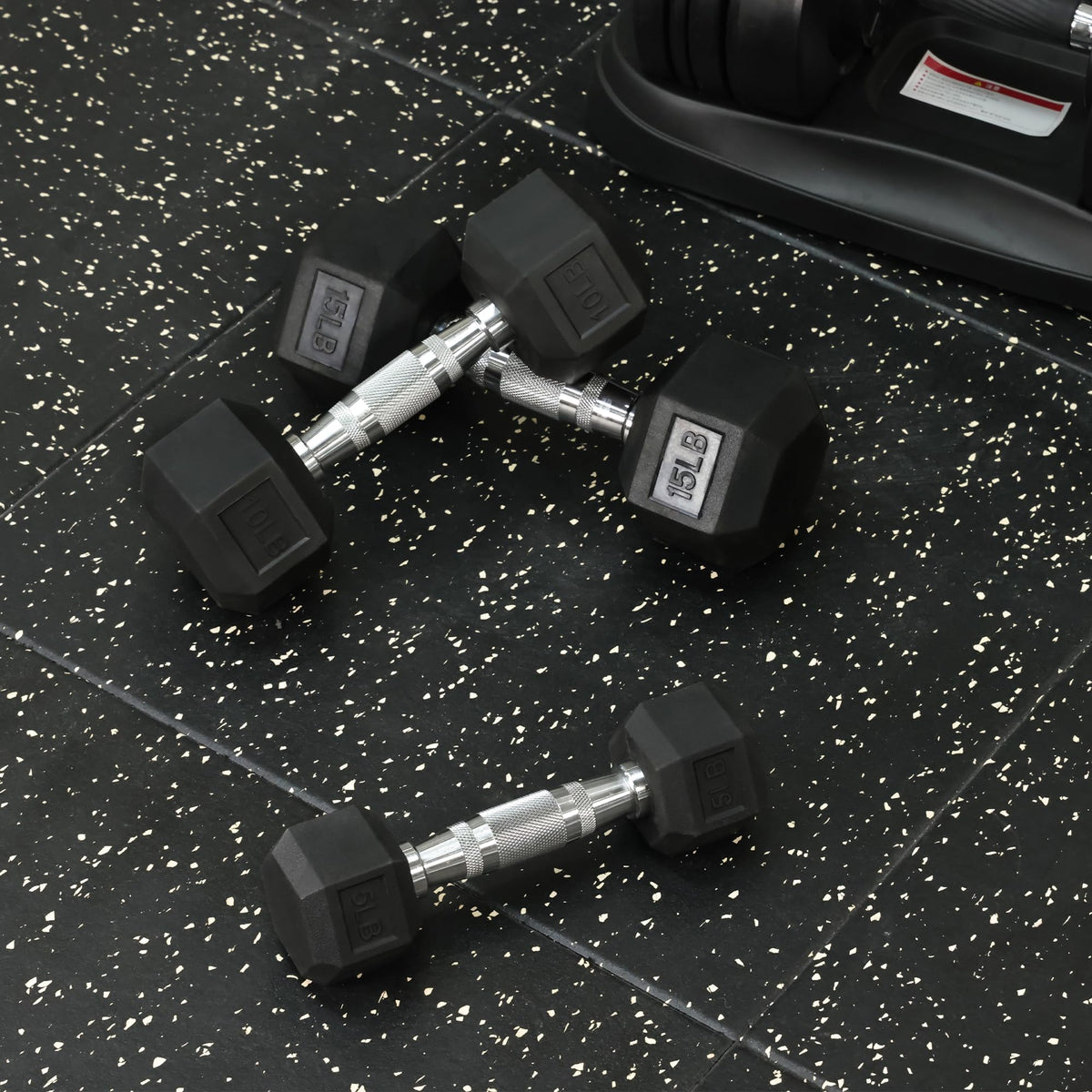 Rubber Encased Hex Dumbbells Q5383