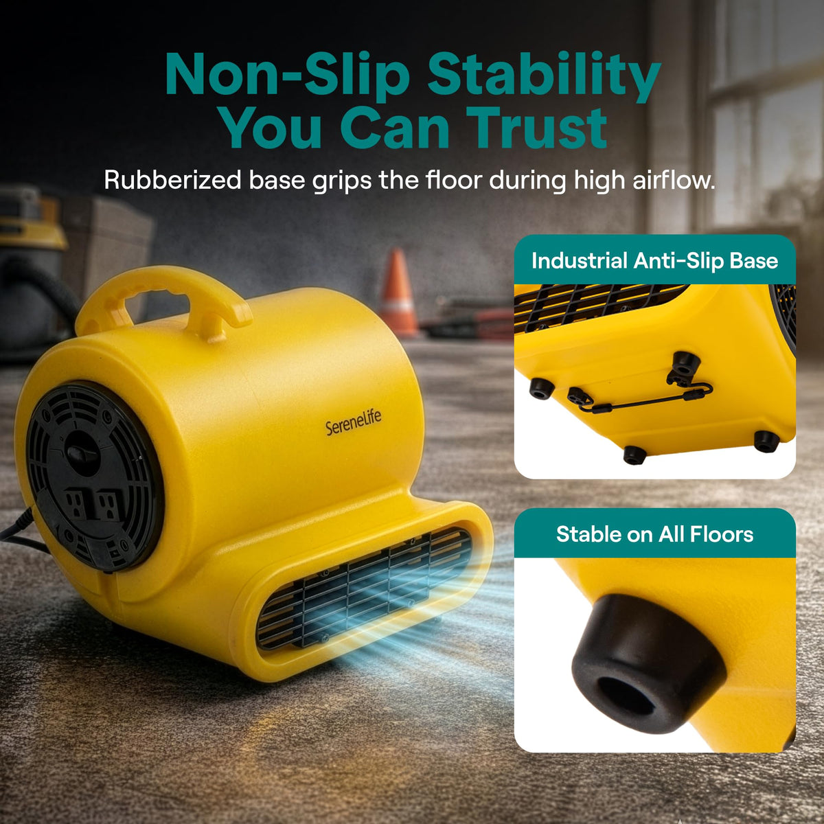 2500 CFM 3-Speed Portable Air Mover Blower Fan D2786