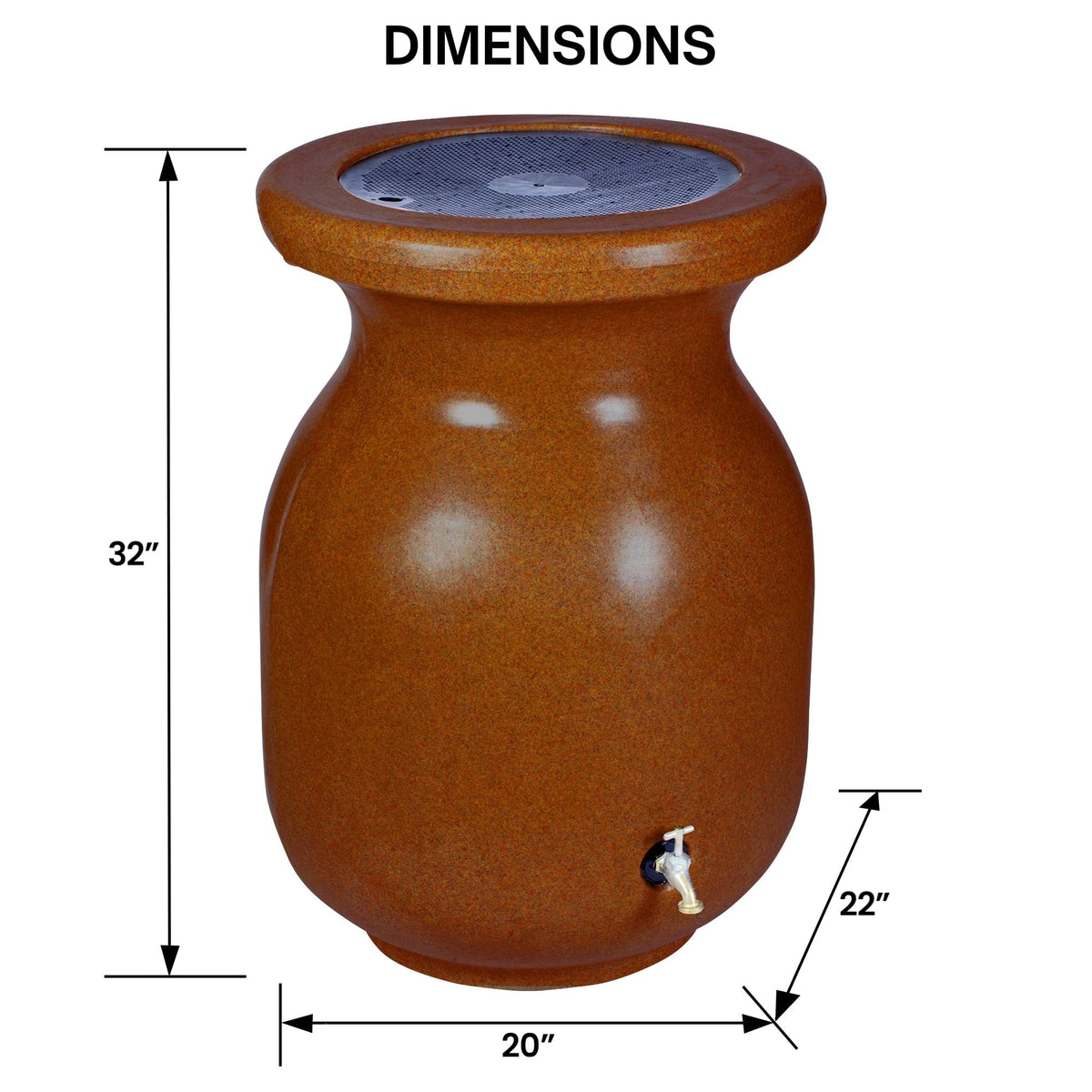 Beige 50 gal Stone-Look Rain Barrel with Brass Spigot F88425
