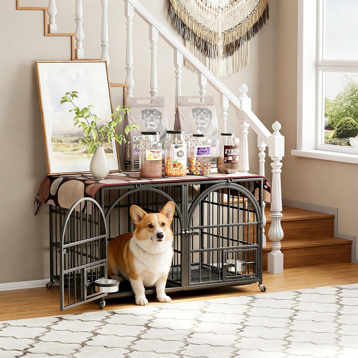 42" Heavy Duty Metal Dog Crate with Divider Q500915