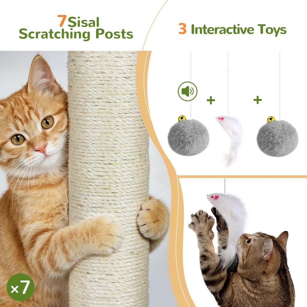 70 inch Light Grey Cat Tree Condos G76876