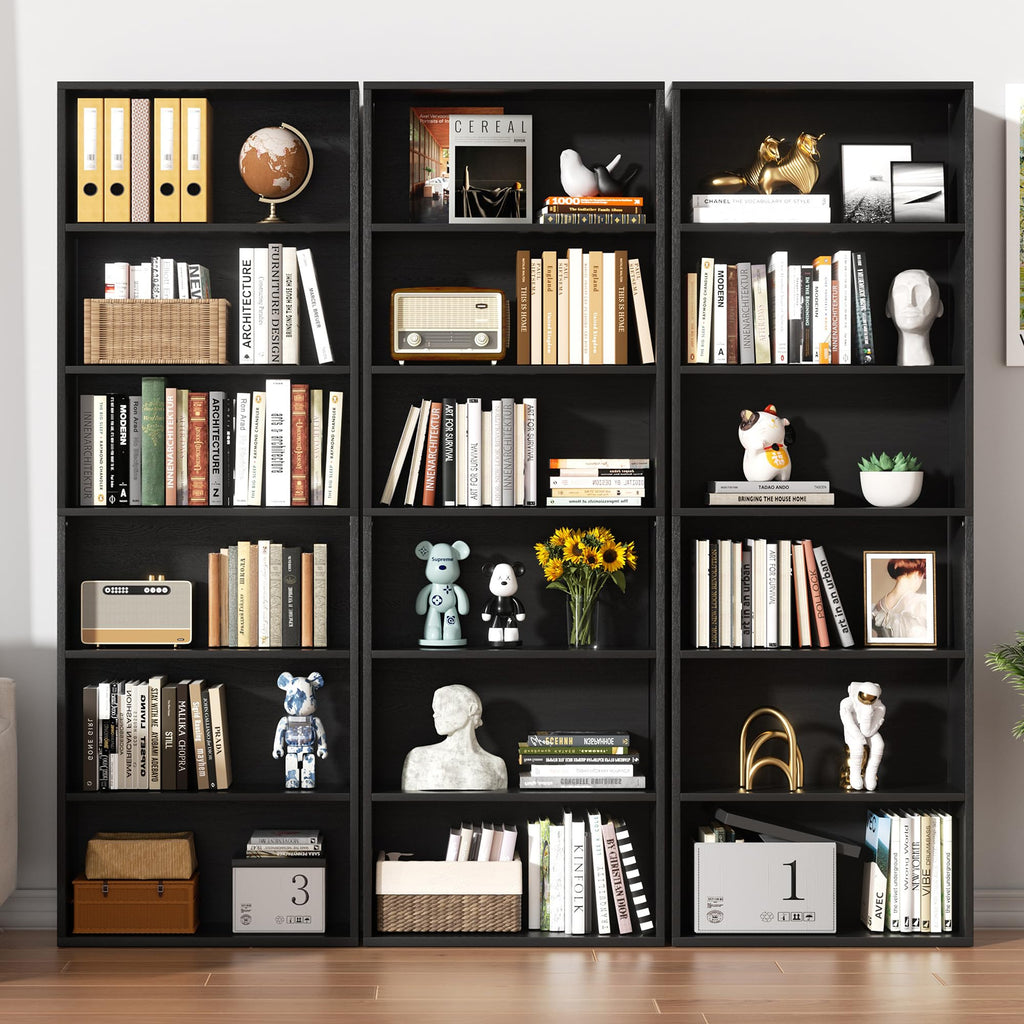 6-Tier Black Bookshelf O7805