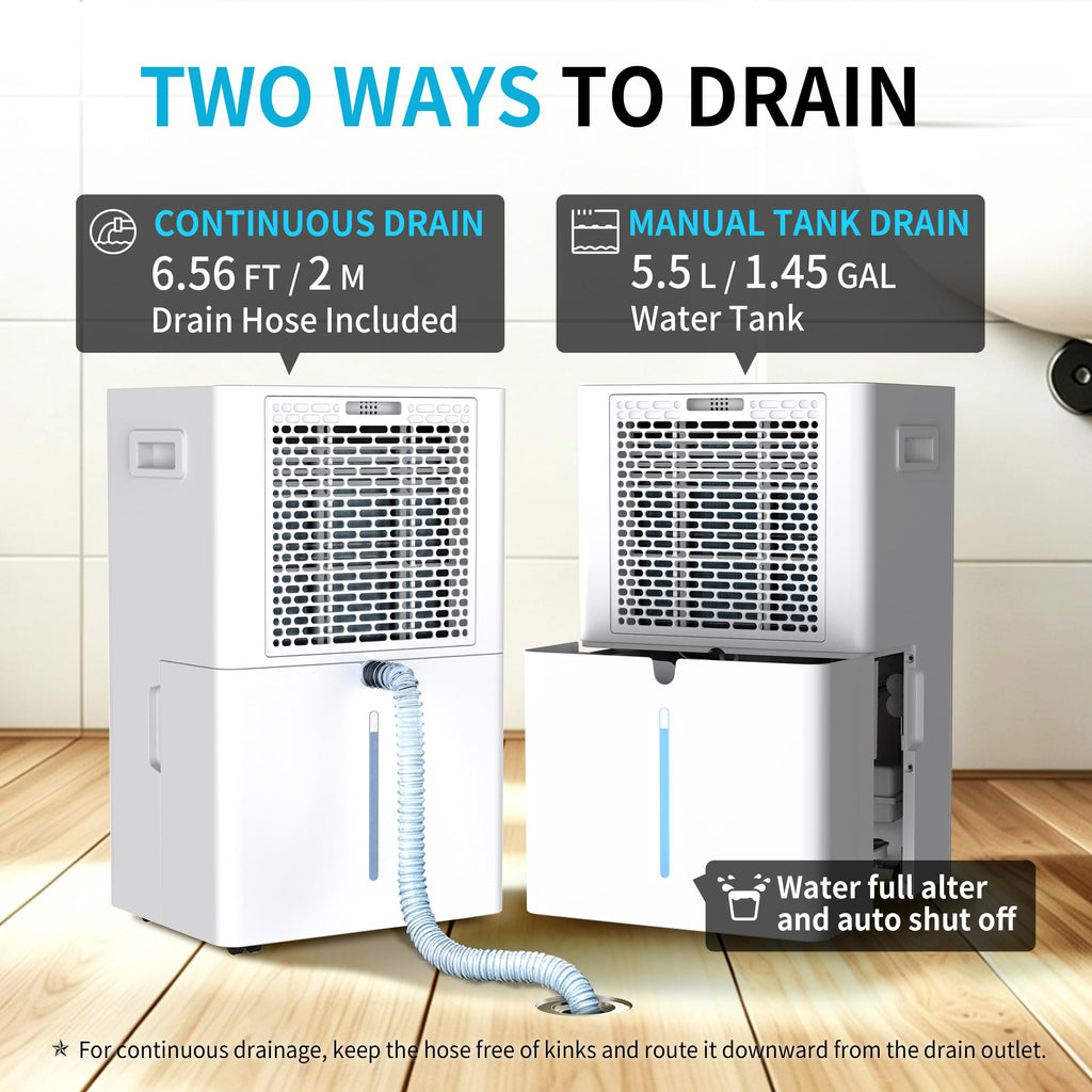 50 Pints Dehumidifier with Drain Hose F83873